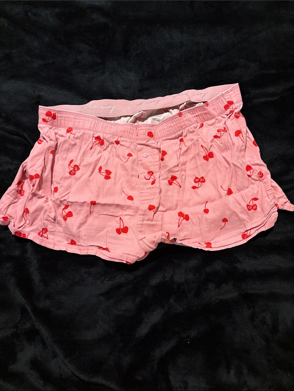 PINK Victoria's Secret Pink and Red Cherry Lounge Shorts